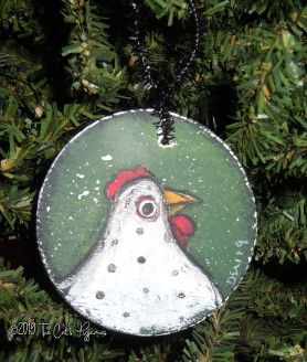 White Chicken Ornament